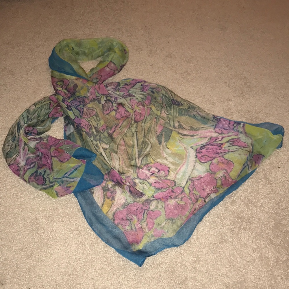 Floral chiffon scarf